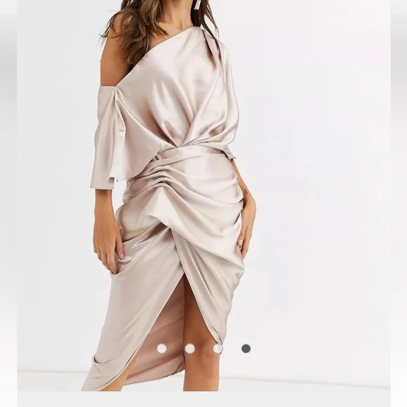 ASOS | Dresses | Asos Satin Drape Blush Size 2 Dress New With Tags |  Poshmark